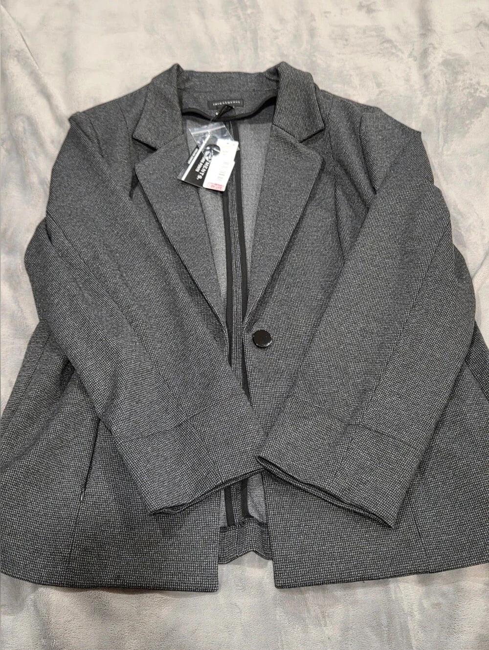 Investments Charcoal Textured Single-Button Blazer